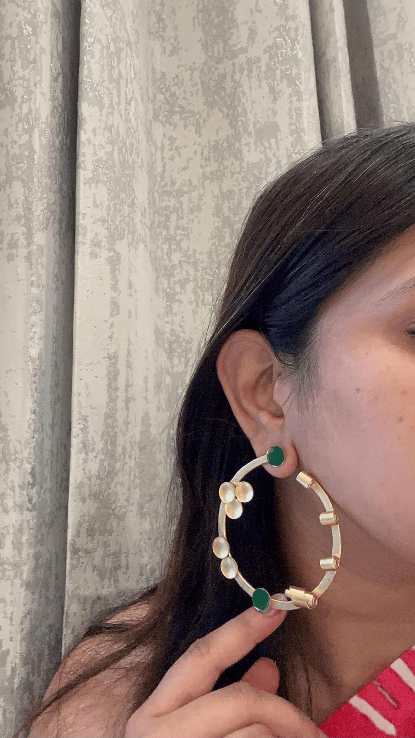 Malachite Hoop Earring Mojewindia