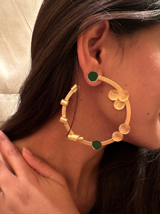 Malachite Hoop Earring