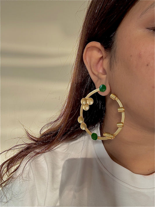 Malachite Hoop Earring